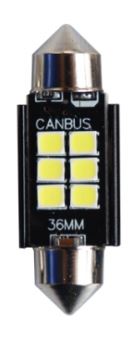Светодиод 12v Т11 6SMD 36мм white 3030